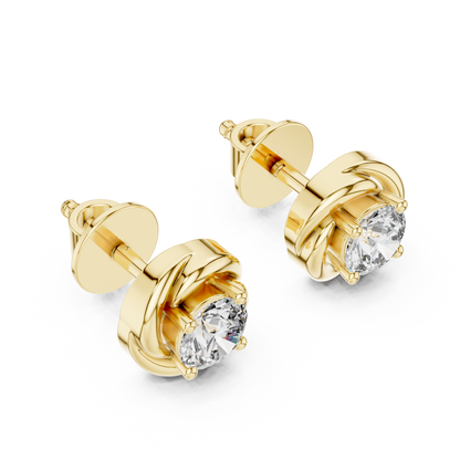 Art-Curator Diamond Stud Earrings – Fine Finish - The “Legacy Stone” Round Diamond Stud Earrings - The “Celeste Swirl” Diamond Earrings – Limited Edition
