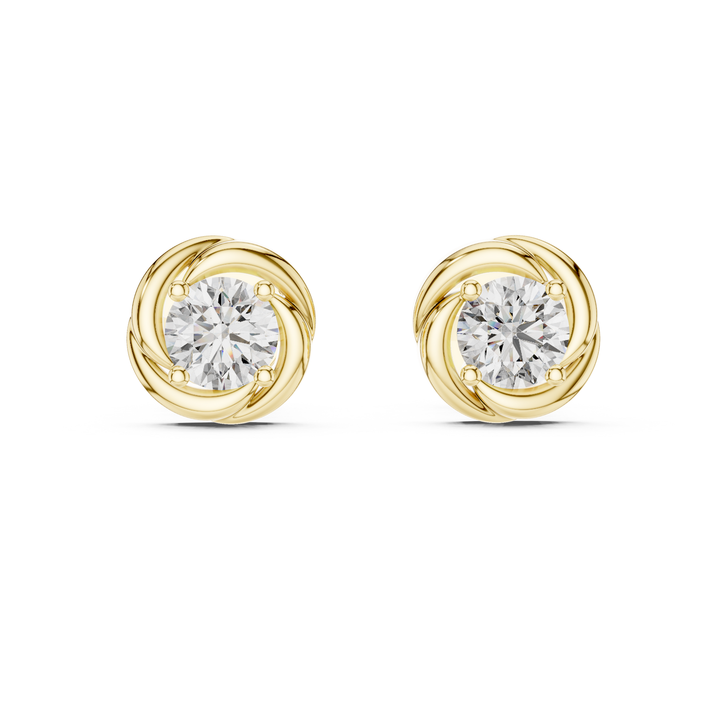 Art-Curator Diamond Stud Earrings – Fine Finish - The “Legacy Stone” Round Diamond Stud Earrings - The “Celeste Swirl” Diamond Earrings – Limited Edition