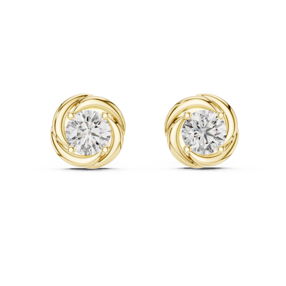 Art-Curator Diamond Stud Earrings – Fine Finish - The “Legacy Stone” Round Diamond Stud Earrings - The “Celeste Swirl” Diamond Earrings – Limited Edition