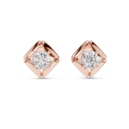 High Shine Solitaire Diamond Stud Earrings – Best Selling Design - Korean-Inspired Minimal Diamond Stud Earrings – Super Trendy