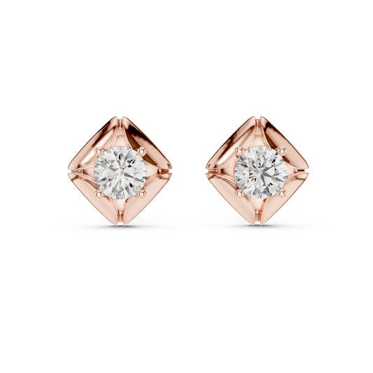 High Shine Solitaire Diamond Stud Earrings – Best Selling Design - Korean-Inspired Minimal Diamond Stud Earrings – Super Trendy