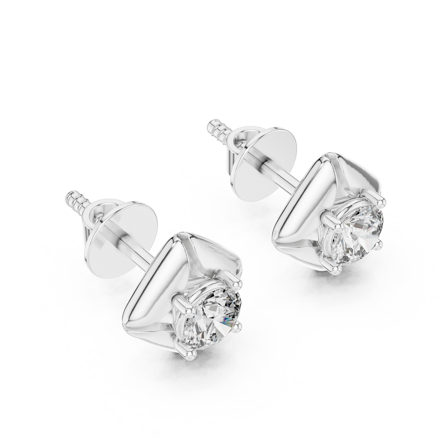 High Shine Solitaire Diamond Stud Earrings – Best Selling Design - Korean-Inspired Minimal Diamond Stud Earrings – Super Trendy