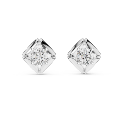 High Shine Solitaire Diamond Stud Earrings – Best Selling Design - Korean-Inspired Minimal Diamond Stud Earrings – Super Trendy