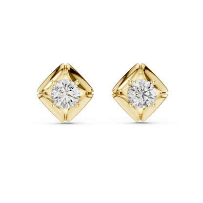 High Shine Solitaire Diamond Stud Earrings – Best Selling Design - Korean-Inspired Minimal Diamond Stud Earrings – Super Trendy