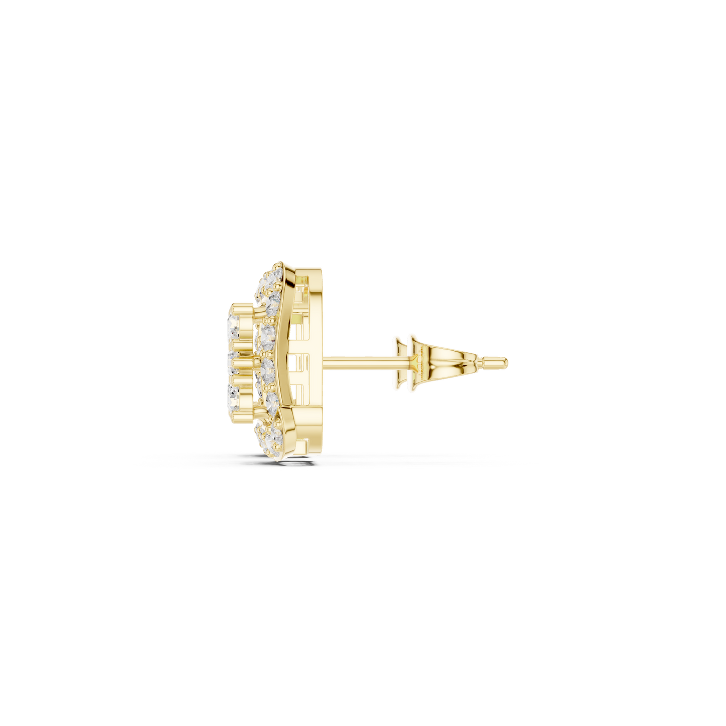 Elegant 14K Gold Diamond Stud Earrings With Round Brilliant Lab Grown Diamonds Luxury