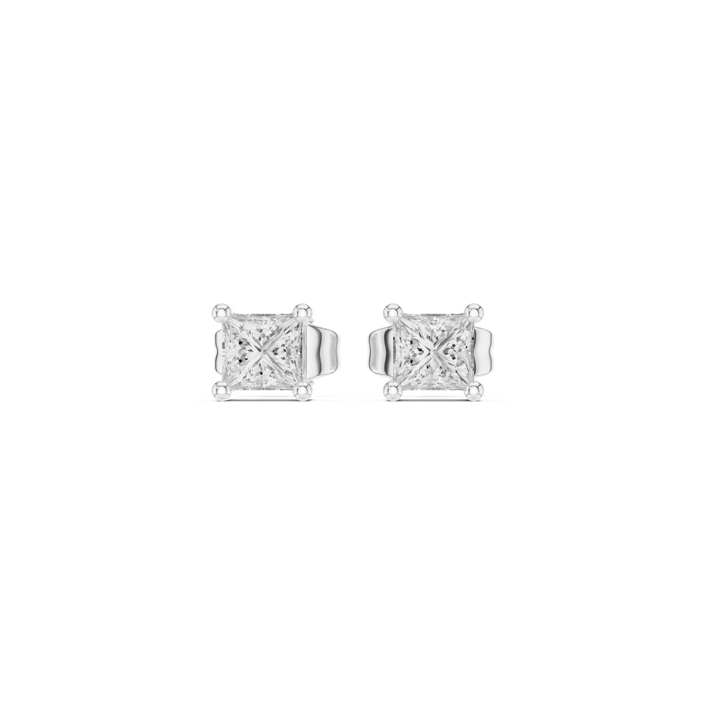 Elegant 14K Gold Stud Earrings Featuring Princess Cut Lab Grown Diamonds Fine Jewelry Collection For Her