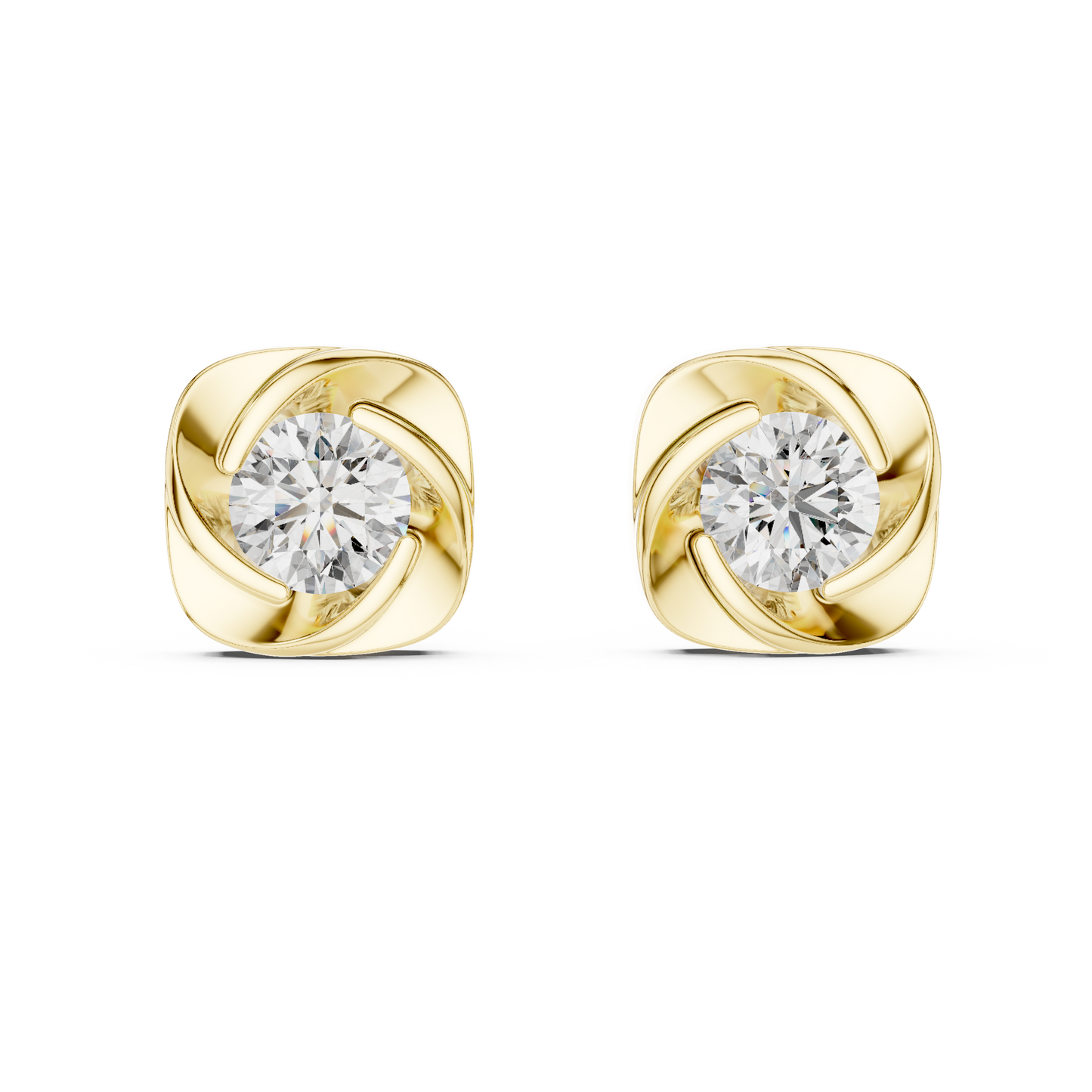 Elegant Floating Solitaire Studs For Bridal