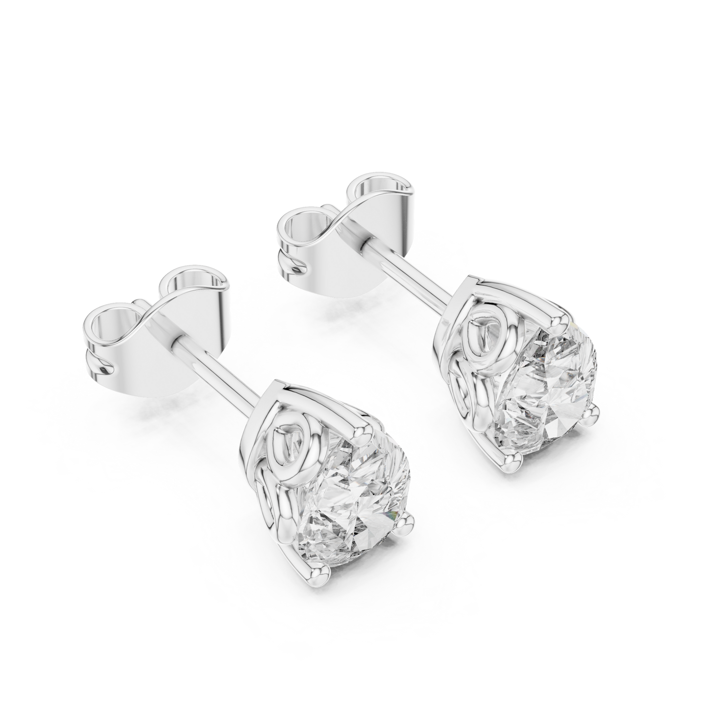 Elegant Gold Diamond Studs Close Up