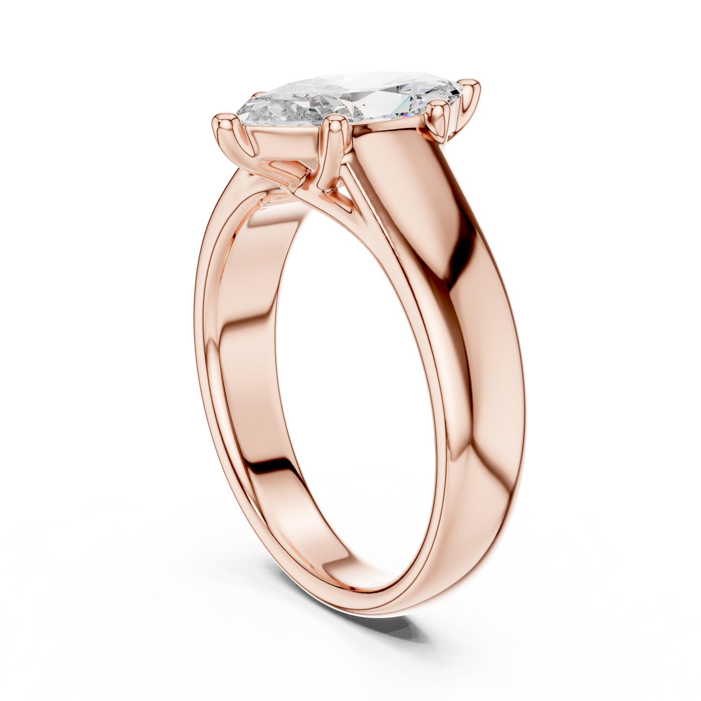 Elegant Hand Model Wearing 14K Gold Marquise Lab Diamond Engagement Ring Showing Fit And Style For Daily Wear Bridal Jewelry