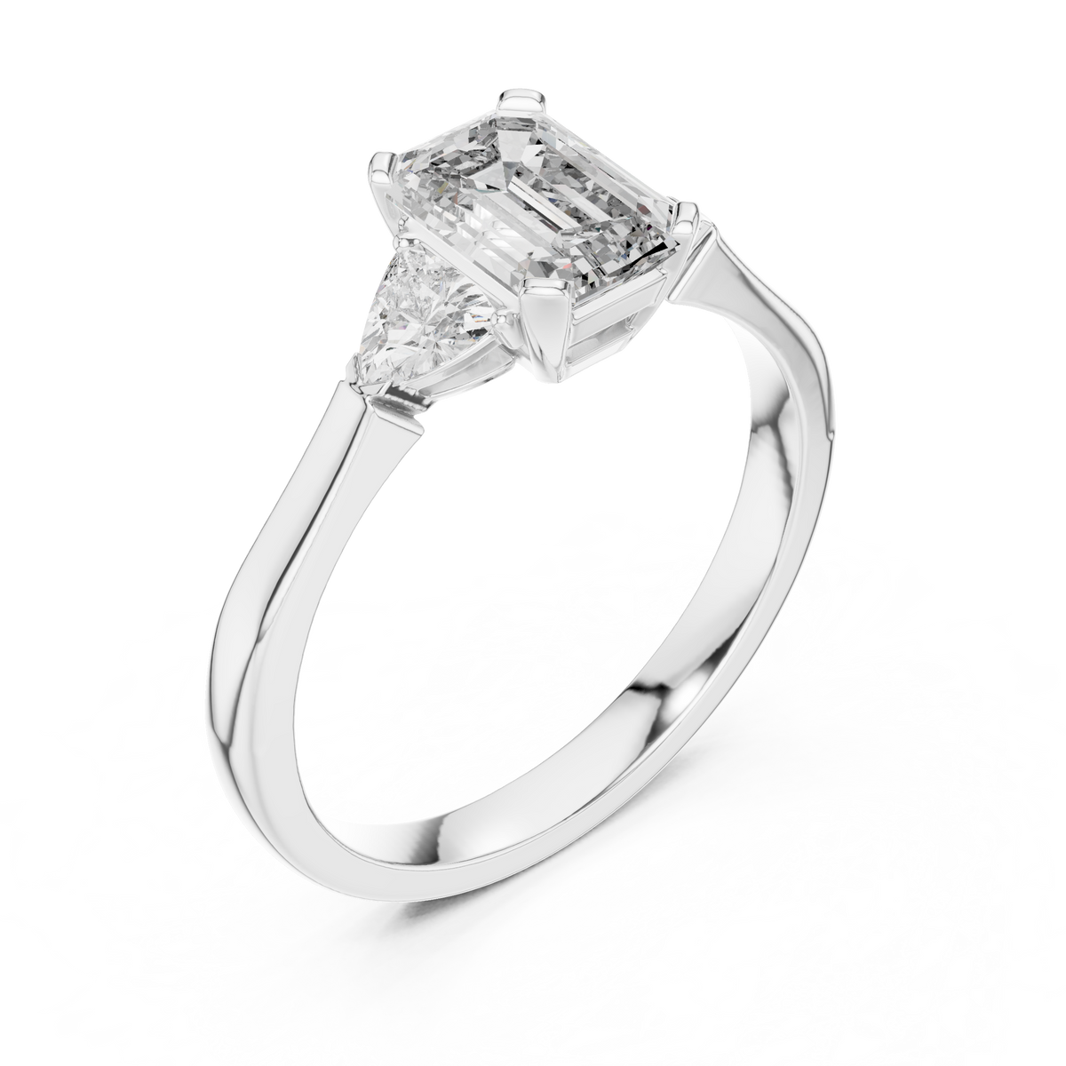 Elegant premium velvet ring box displaying the 14K Gold 3 Stone Engagement Ring for an unboxing experience that appeals to gift seekers looking for anniversary or holiday presents

