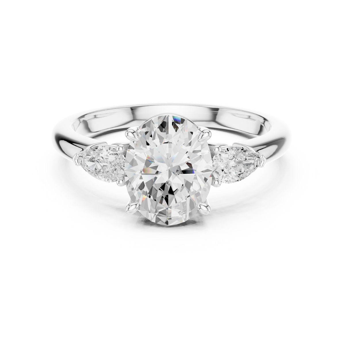Engagement Ring On Hand Model
