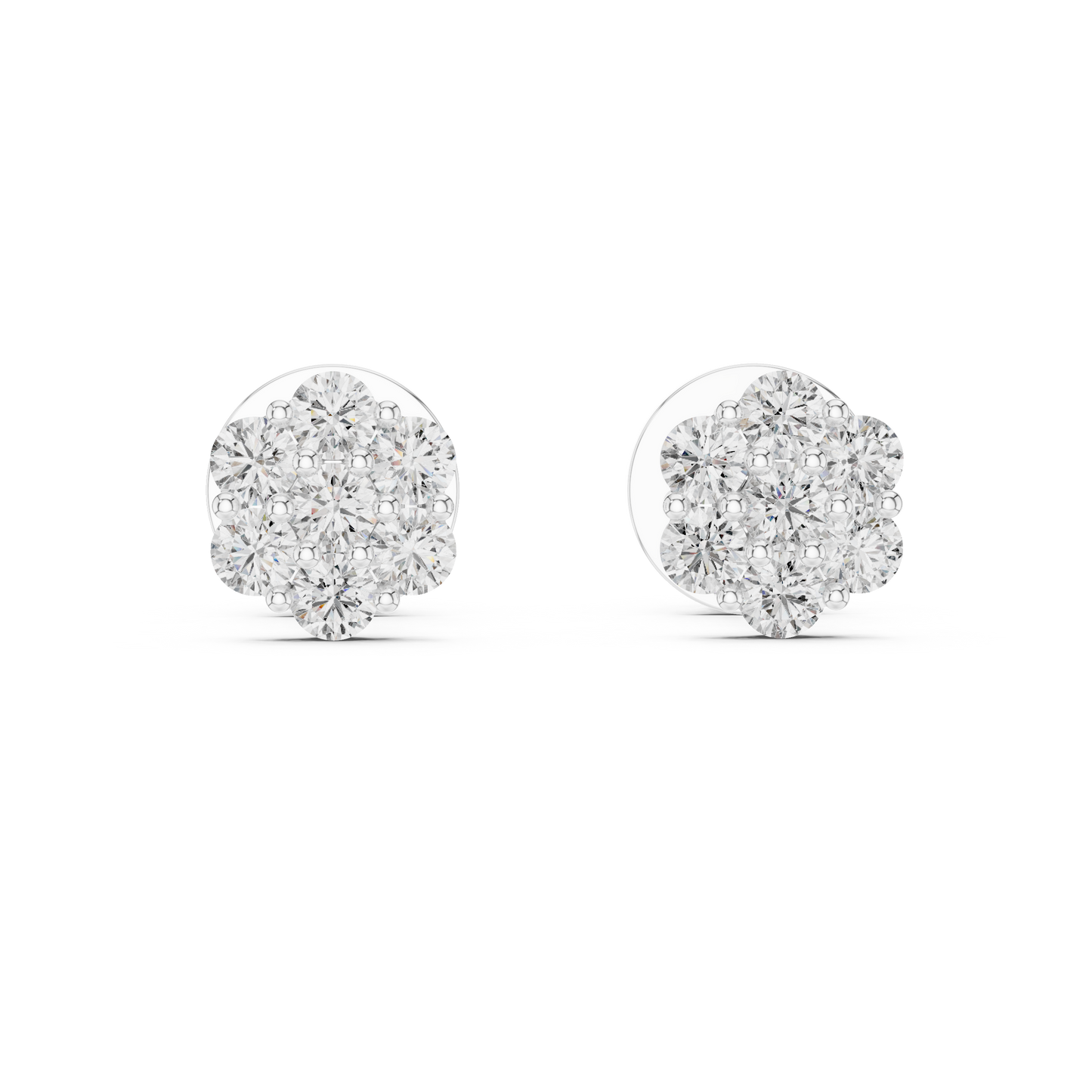 Everyday gold jewelry alternative - silver flower stud earrings back view