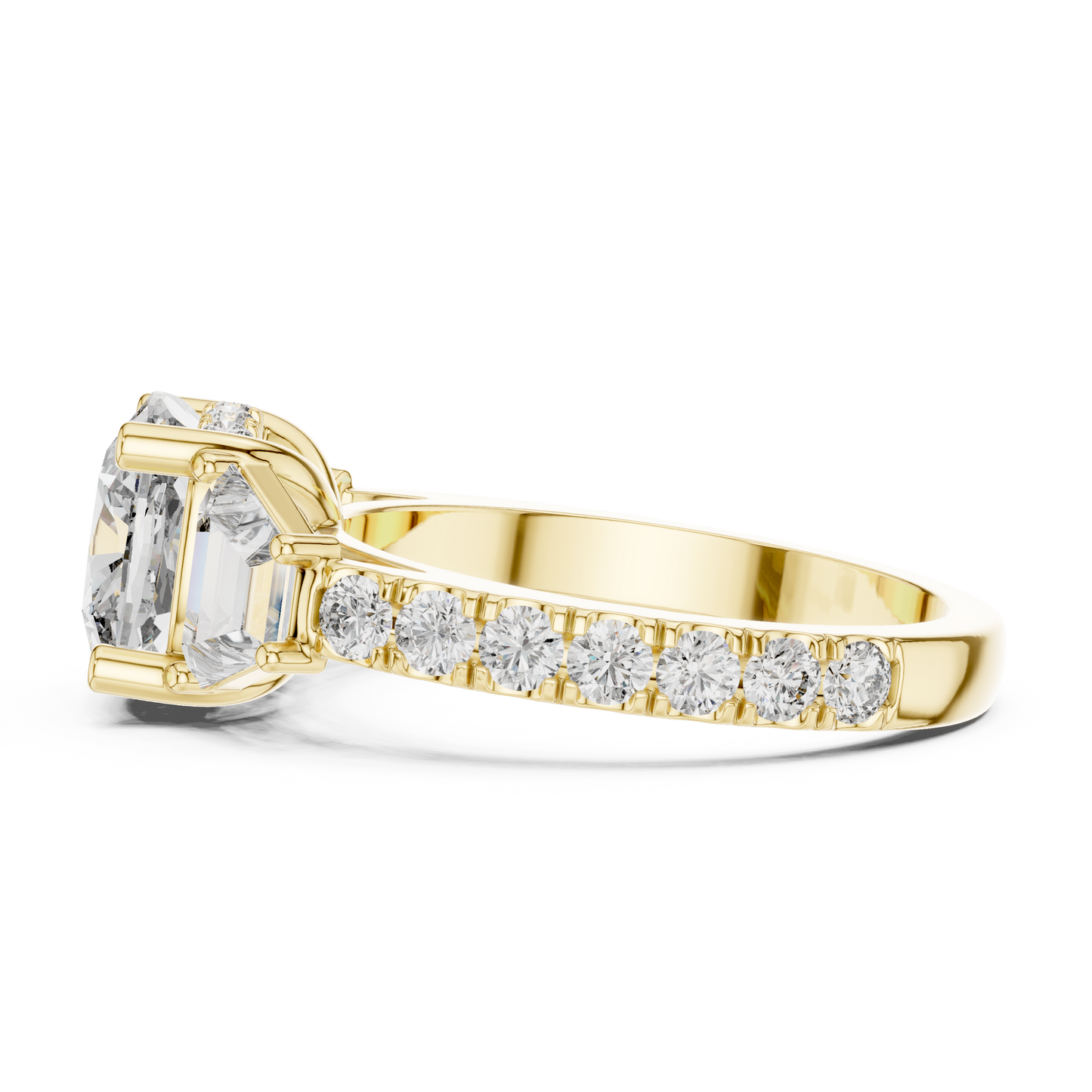 Exquisite 14K Gold Diamond Ring Featuring Octagon Cut Stone Perfect For Anniversary Gift