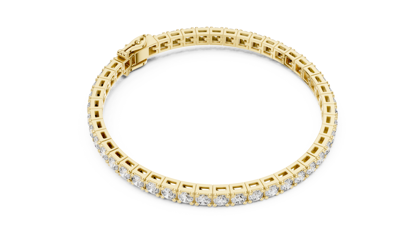 Empress Round Diamond Bracelet • High-Grade Gold Setting • Eternal Sparkle Design • Opulent Gift for Her