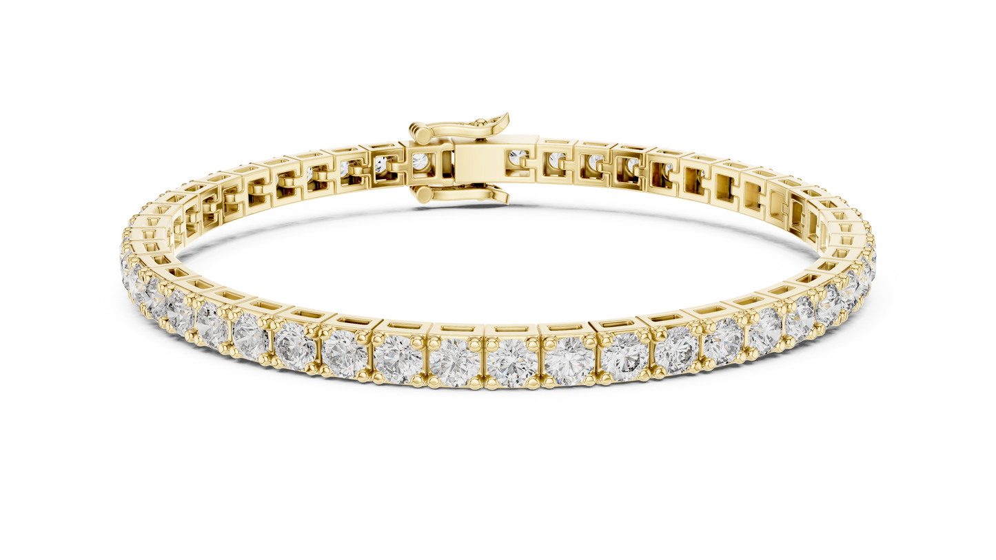 Empress Round Diamond Bracelet • High-Grade Gold Setting • Eternal Sparkle Design • Opulent Gift for Her