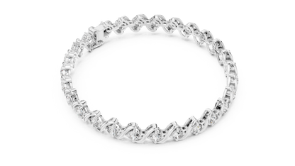 Twisted Setting Diamond Bracelet • Everyday Luxury Tennis Bracelet • Golden Vector Cascade