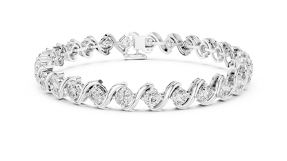 Twisted Setting Diamond Bracelet • Everyday Luxury Tennis Bracelet • Golden Vector Cascade
