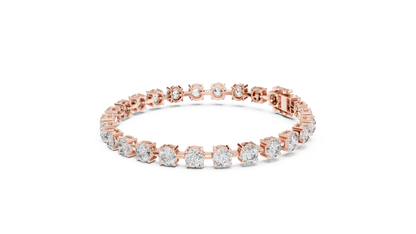 Power Tennis Bracelet | Round Diamond Radiance | Luxury Silver Statement Status Jewelry