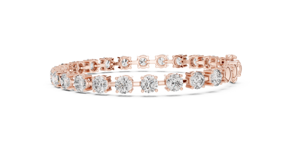 Power Tennis Bracelet | Round Diamond Radiance | Luxury Silver Statement Status Jewelry