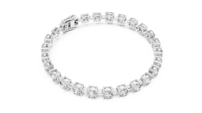 Power Tennis Bracelet | Round Diamond Radiance | Luxury Silver Statement Status Jewelry