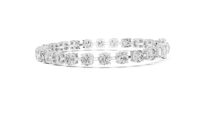 Power Tennis Bracelet | Round Diamond Radiance | Luxury Silver Statement Status Jewelry