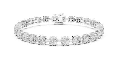 Power Tennis Bracelet | Round Diamond Radiance | Luxury Silver Statement Status Jewelry