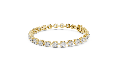 Power Tennis Bracelet | Round Diamond Radiance | Luxury Gold Statement Status Jewelry