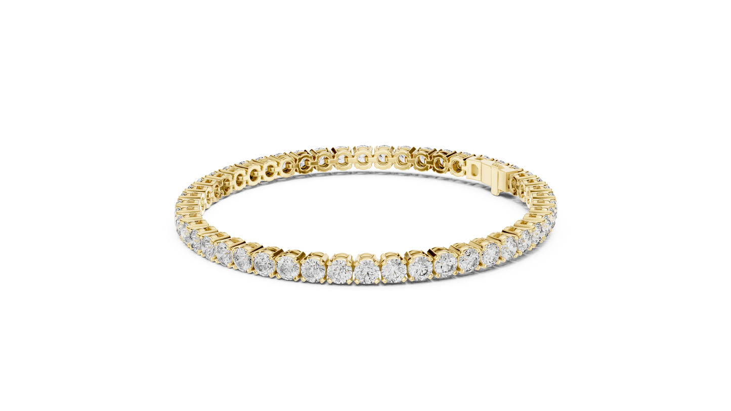 Ultra-luxury tennis bracelet crafted with brilliant Moissanite  diamonds. Available in yellow, rose & white gold Plated for timeless elegance.