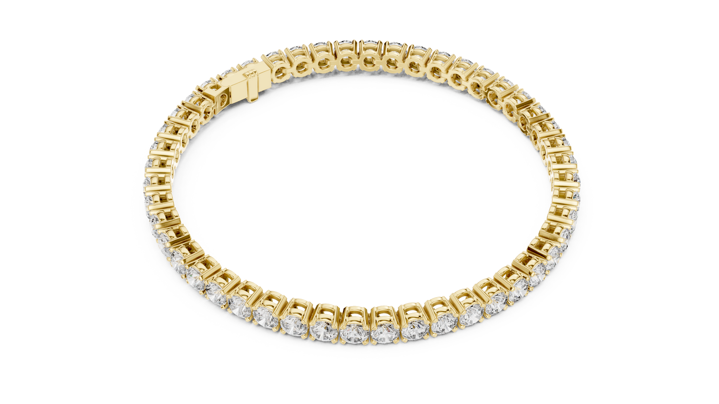 Ultra-luxury tennis bracelet crafted with brilliant Moissanite  diamonds. Available in yellow, rose & white gold Plated for timeless elegance.