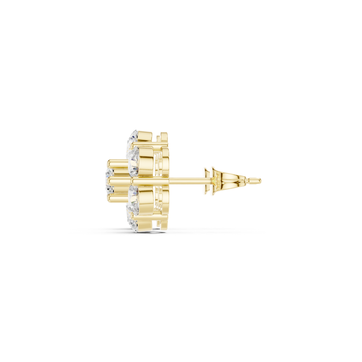 Fine Jewelry 14K Gold Flower Cluster Studs For Women Handmade By HB Prestige Jewels