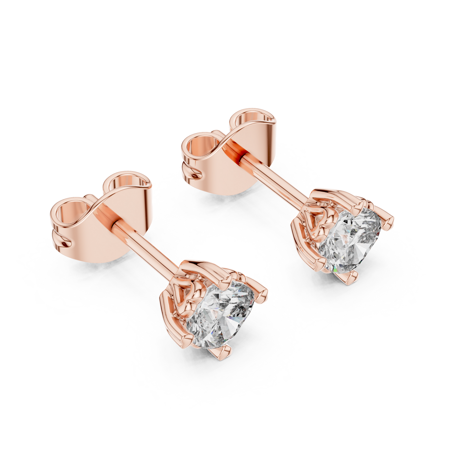 Everyday Wear Diamond Stud Earrings – Premium Finish - Certified Diamond Stud Earrings – Classic 4 Prong Setting