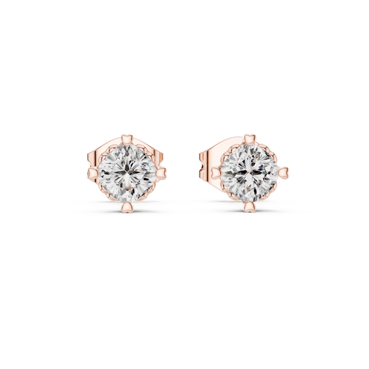 Everyday Wear Diamond Stud Earrings – Premium Finish - Certified Diamond Stud Earrings – Classic 4 Prong Setting
