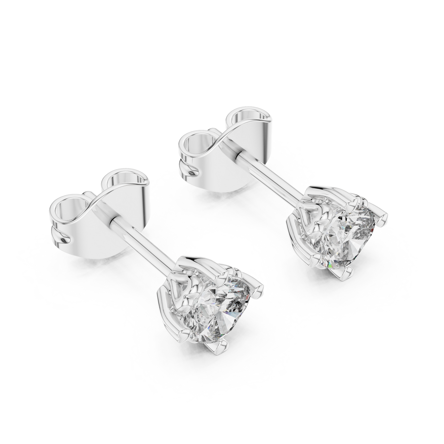 Everyday Wear Diamond Stud Earrings – Premium Finish - Certified Diamond Stud Earrings – Classic 4 Prong Setting