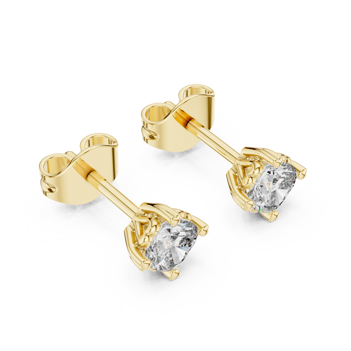 Everyday Wear Diamond Stud Earrings – Premium Finish - Certified Diamond Stud Earrings – Classic 4 Prong Setting