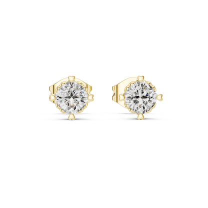 Everyday Wear Diamond Stud Earrings – Premium Finish - Certified Diamond Stud Earrings – Classic 4 Prong Setting