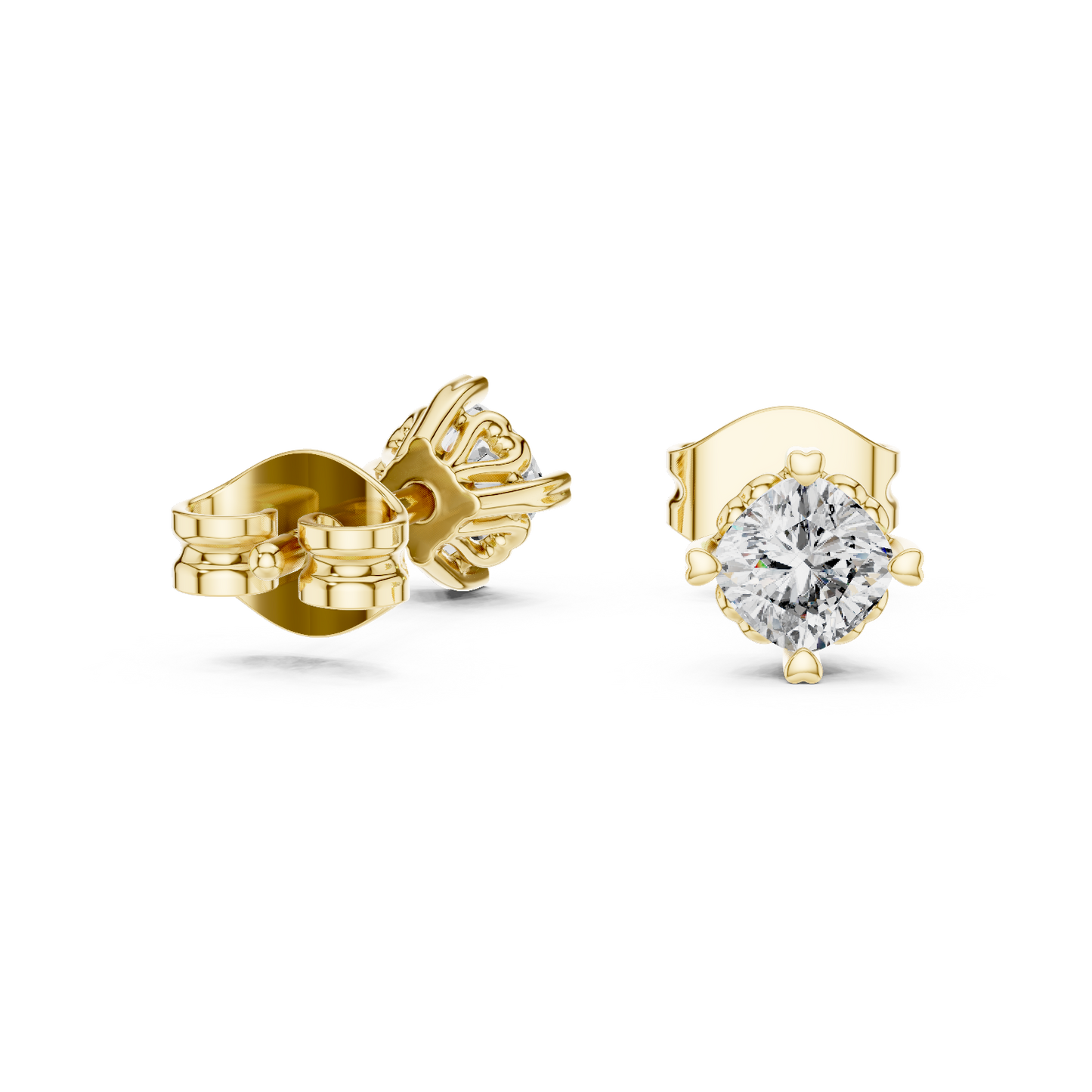 Everyday Wear Diamond Stud Earrings – Premium Finish - Certified Diamond Stud Earrings – Classic 4 Prong Setting