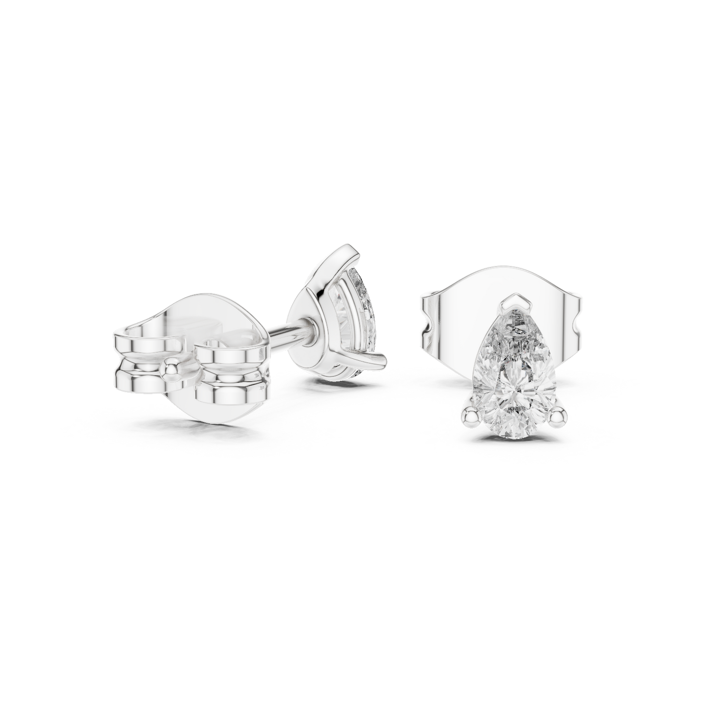 Pear Diamond Stud Earrings in Yellow Gold – Modern Royal Look - 1 Carat Pear Diamond Stud Earrings – Premium Bridal Choice