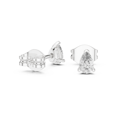 Pear Diamond Stud Earrings in Yellow Gold – Modern Royal Look - 1 Carat Pear Diamond Stud Earrings – Premium Bridal Choice