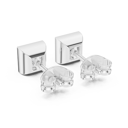Princess Cut Diamond Stud Earrings in Bezel Setting – Minimal Luxury Everyday Earrings