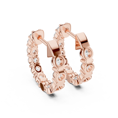 Full Eternity Diamond Huggie Earrings – Premium Fine Jewelry - Eternal Diamond Hoop Earrings in Solid Gold – Luxury Everyday Sparkle