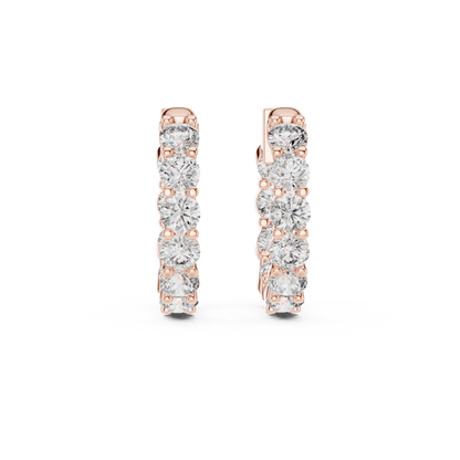 Full Eternity Diamond Huggie Earrings – Premium Fine Jewelry - Eternal Diamond Hoop Earrings in Solid Gold – Luxury Everyday Sparkle