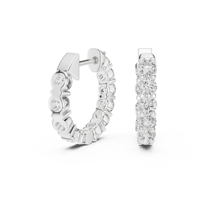 Full Eternity Diamond Huggie Earrings – Premium Fine Jewelry - Eternal Diamond Hoop Earrings in Solid Gold – Luxury Everyday Sparkle