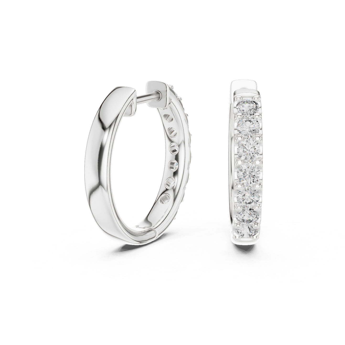 Diamond Huggie Hoop Earrings in 925 Sterling Silver | Minimal Luxury Everyday Diamond Hoops |  Micro Diamond Hoop Earrings | Minimalist Silver Diamond Huggies for Women