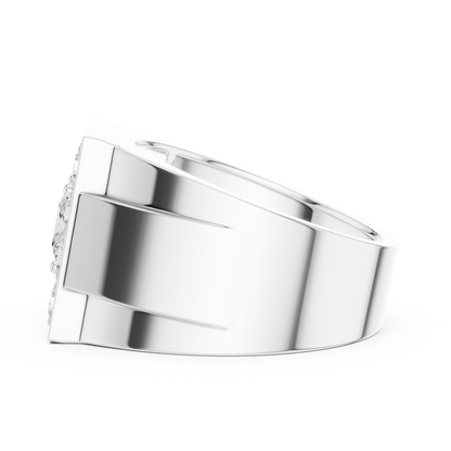 Dynasty Square Halo Ring - Masculine Diamond Luxury Build - Premium Engagement Band For Men