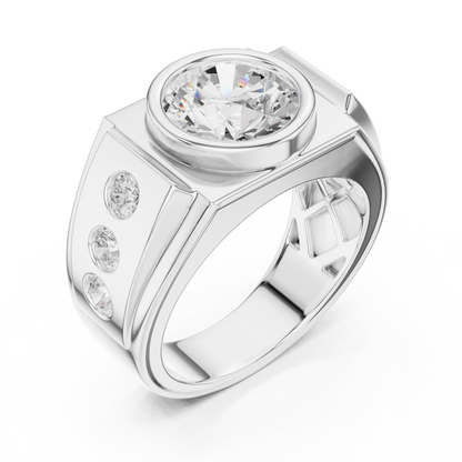 Titan Bezel Diamond Ring | Men’s Bold Luxury Band | Modern Solitaire Power Engagement Design
