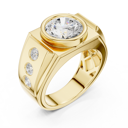 Titan Bezel Diamond Ring | Men’s Bold Luxury Band | Modern Solitaire Power Engagement Design