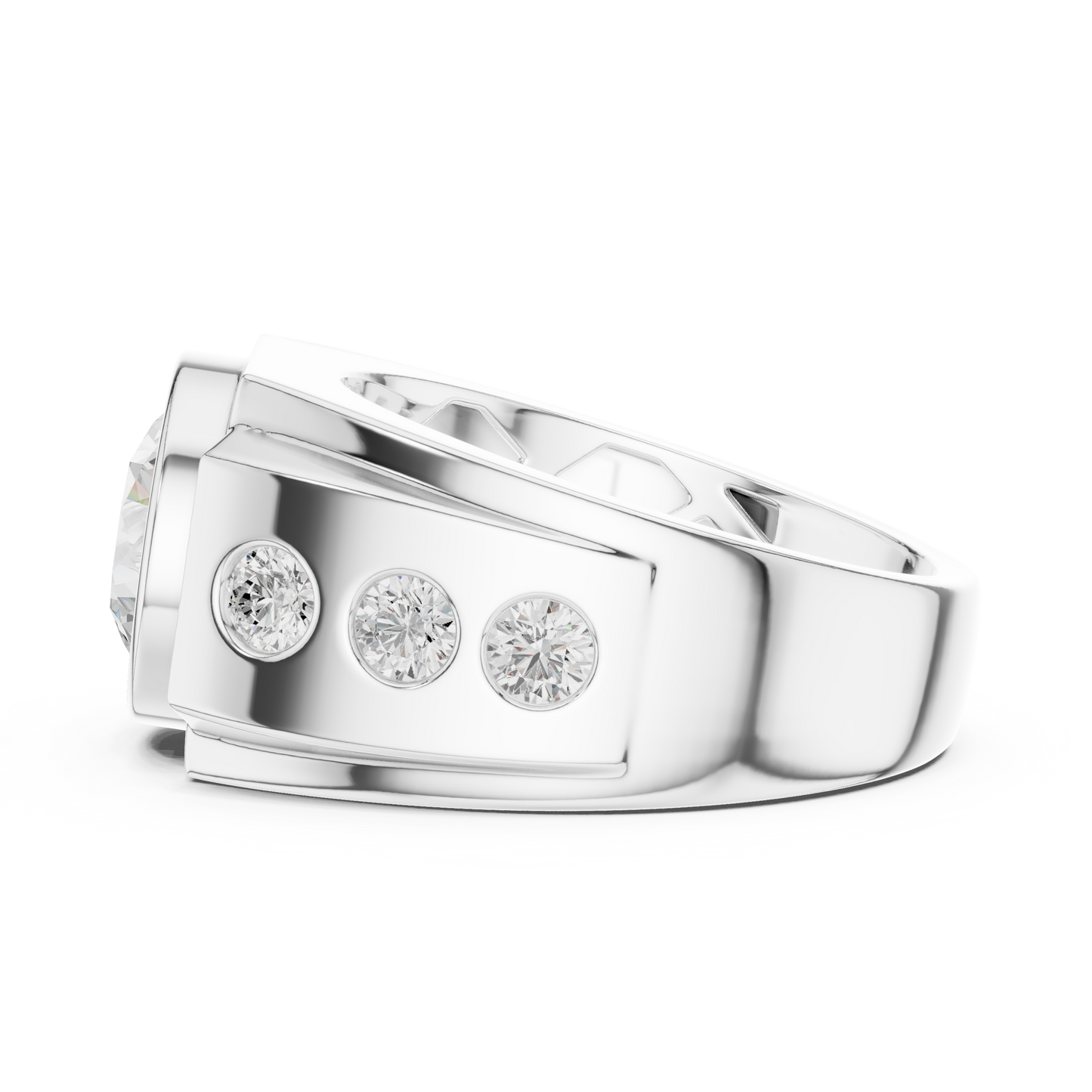 Titan Bezel Diamond Ring | Men’s Bold Luxury Band | Modern Solitaire Power Engagement Design