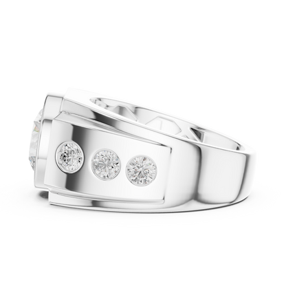 Titan Bezel Diamond Ring | Men’s Bold Luxury Band | Modern Solitaire Power Engagement Design