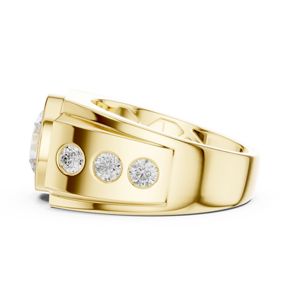 Titan Bezel Diamond Ring | Men’s Bold Luxury Band | Modern Solitaire Power Engagement Design