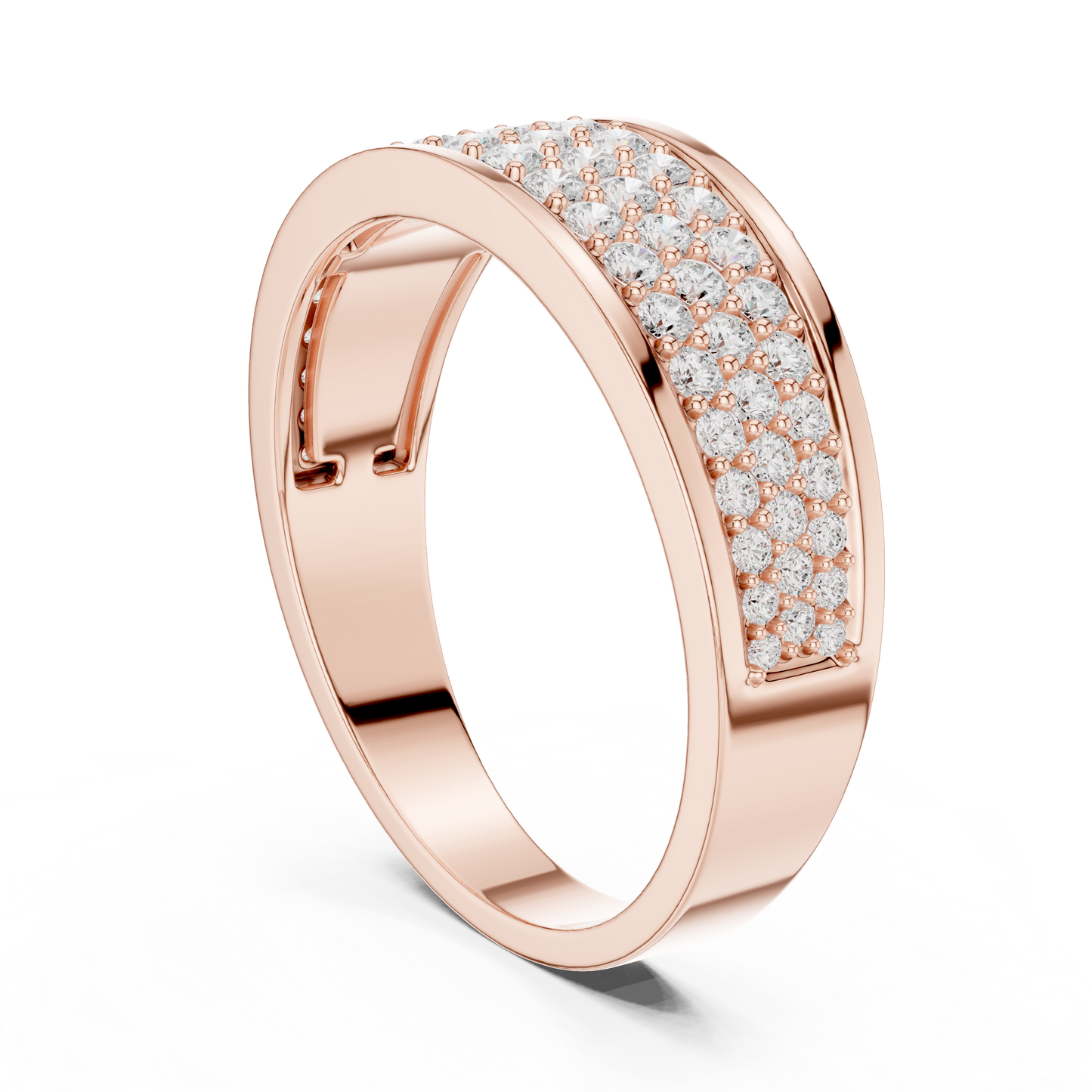 Eternal Pavé Diamond Band | Handcrafted Gold Brilliance | Luxury Wedding Statement Ring Design